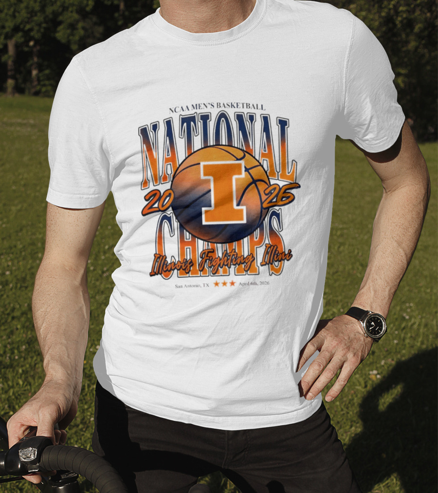 NCAA Men's Basketball National Champs 2026 Illinois Fighting Illini San Antonio April 6 T-Shirt