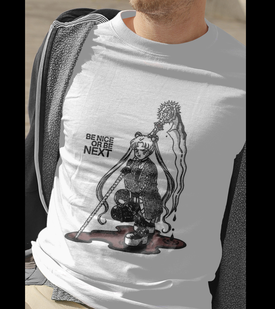 Sailor Moon Be Nice Or Be Next Dark Silhouette And Blood Pool T-Shirt