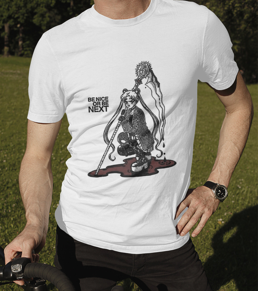 Sailor Moon Be Nice Or Be Next Dark Silhouette And Blood Pool T-Shirt