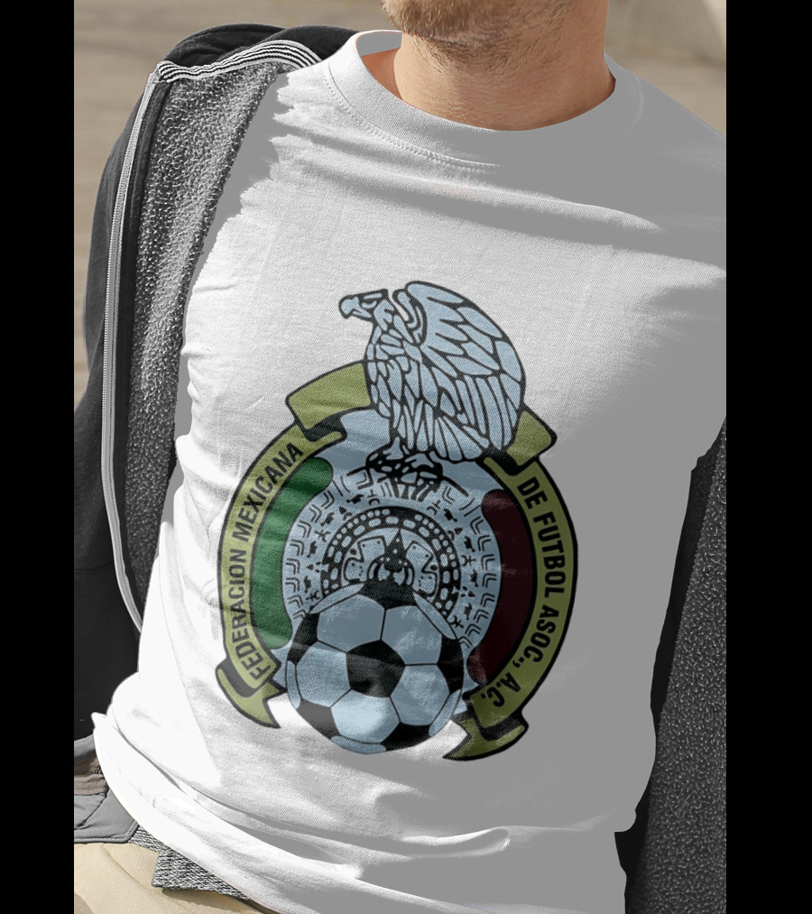 Federacion Mexicana De Futbol Asociacion AC Soccer Ball Emblem With Eagle And Aztec T-Shirt