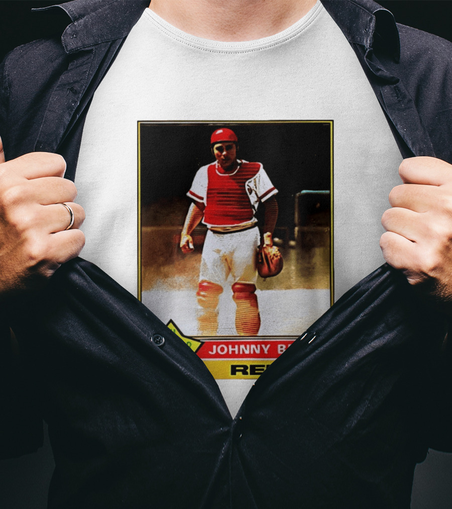 Johnny Bench Cincinnati Reds 1976 Topps NL All Star Catcher Retro Card T-Shirt
