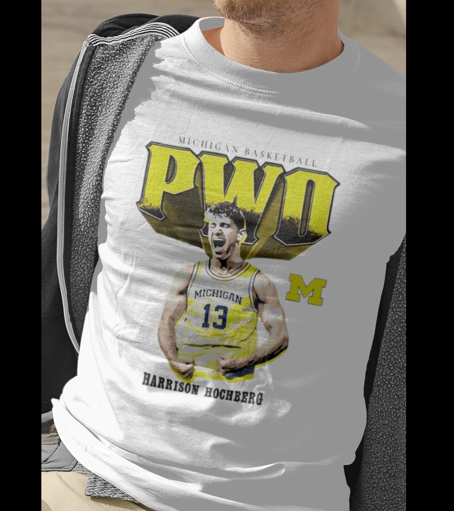Michigan Wolverines Basketball PWO Harrison Hochberg 13 Jersey T-Shirt