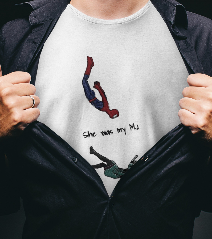 Spider Man She Was My MJ Falling Tribute Scene T-Shirt