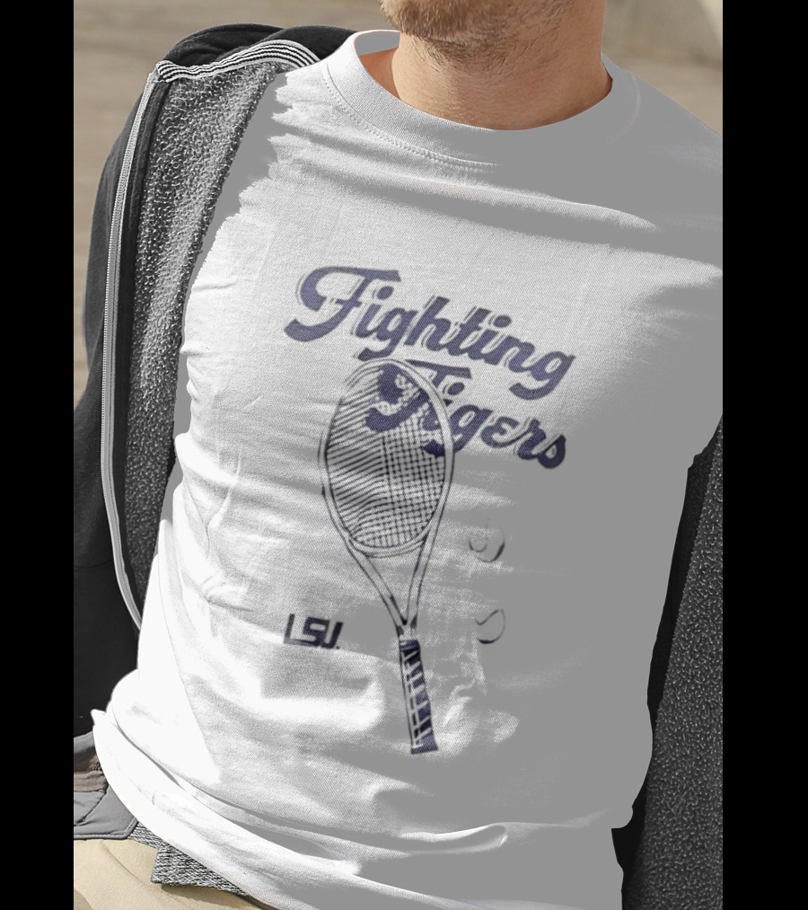 LSU Fighting Tigers Tennis Racket Team Spirit T-Shirt