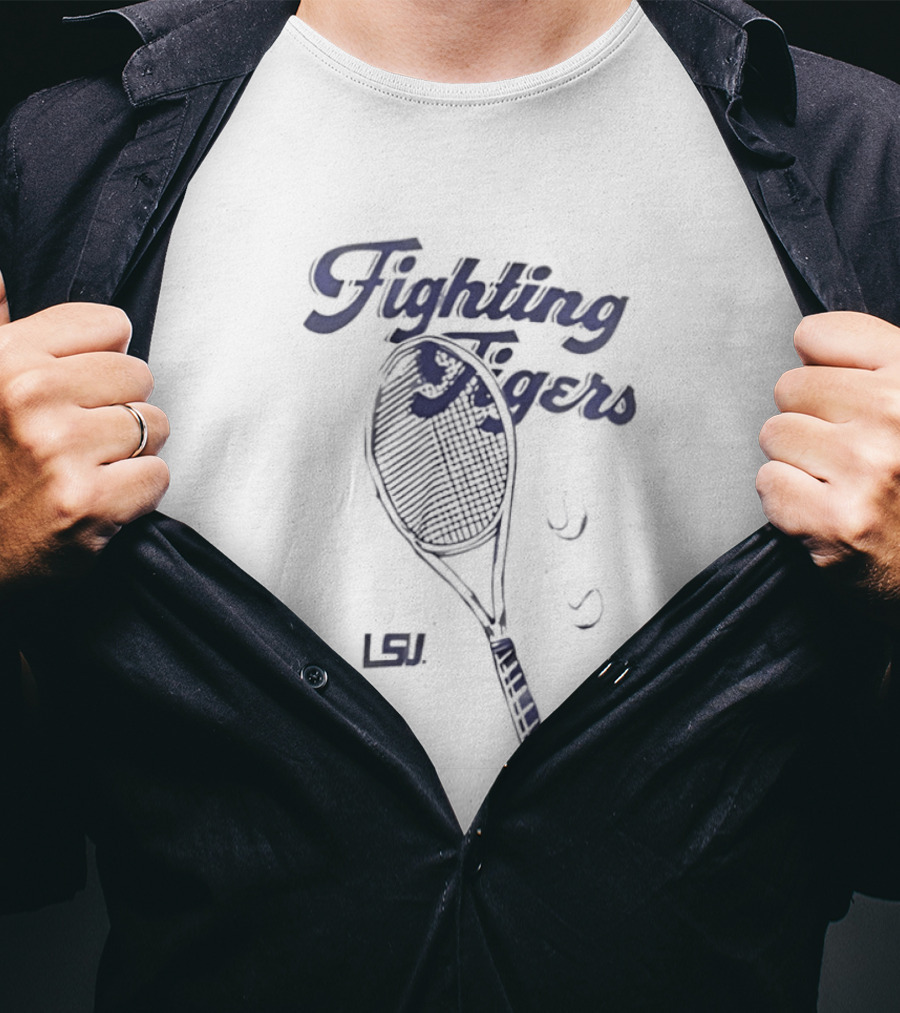 LSU Fighting Tigers Tennis Racket Team Spirit T-Shirt