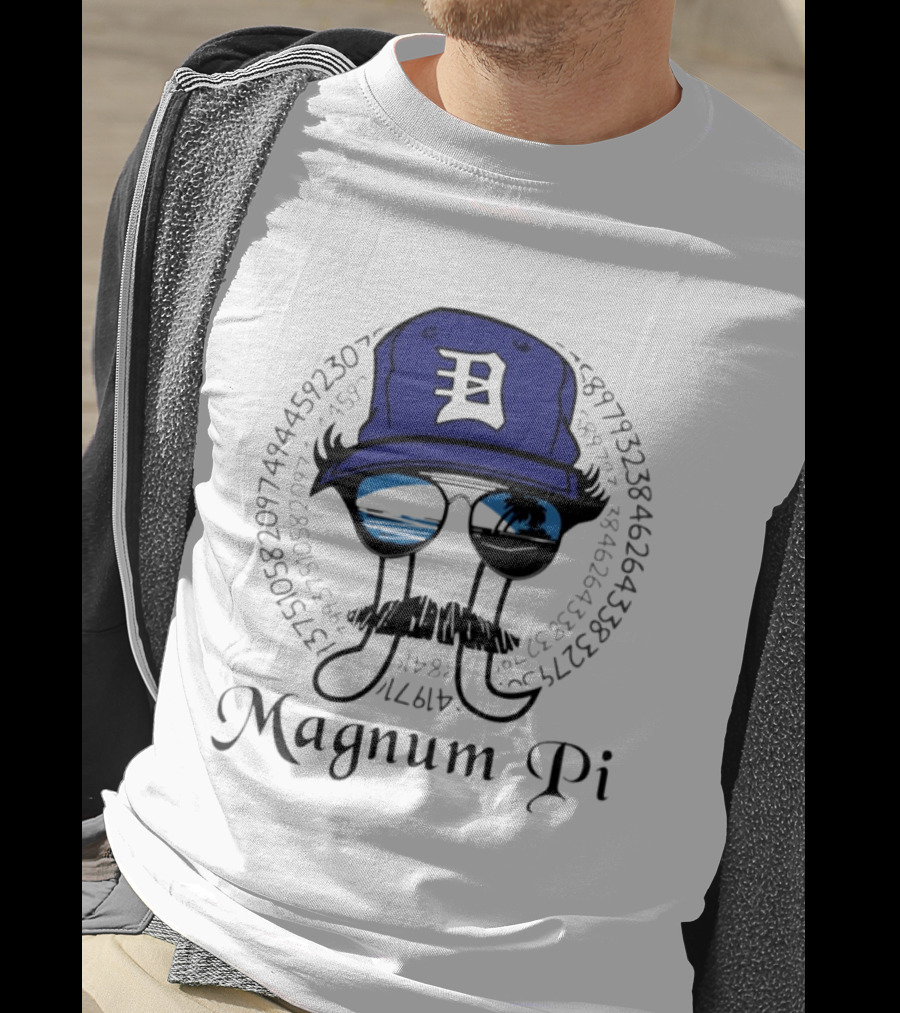Magnum Pi Detroit Hat And Sunglasses With Pi Number Sequence T-Shirt
