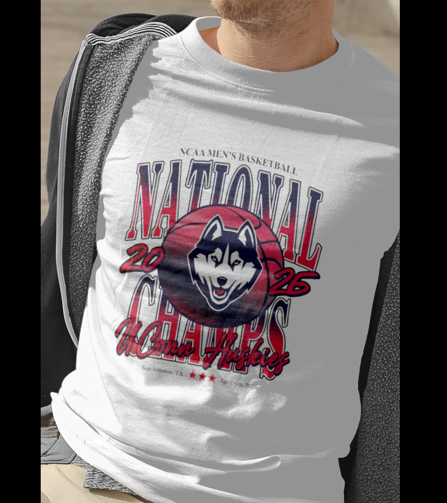 UConn Huskies NCAA Men's Basketball 2026 San Antonio National Champs T-Shirt
