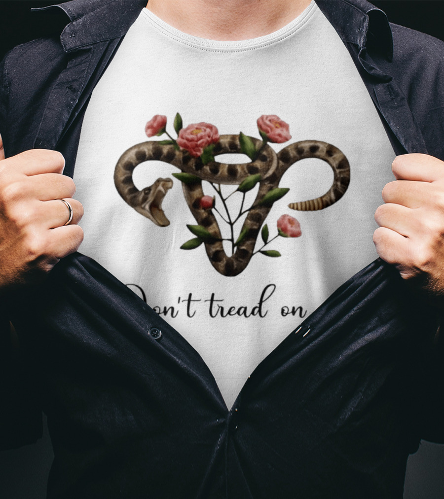 Uterus Snake Flower Don't Tread On Me T-Shirt