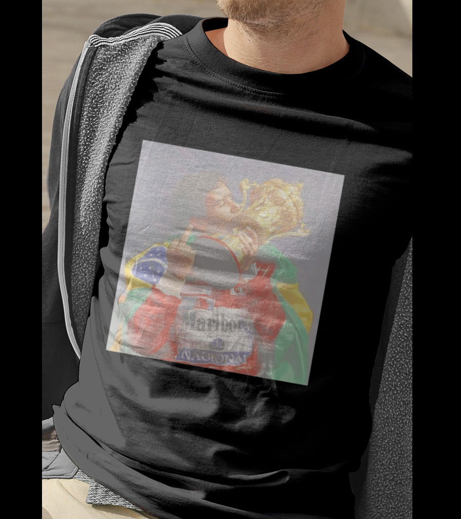 Ayrton Senna Iconic F1 Trophy Celebration And Gesture T-Shirt