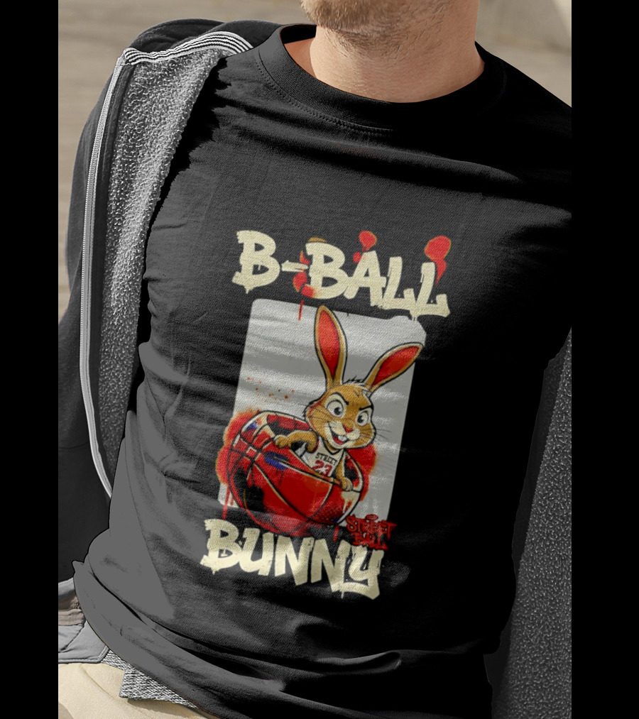 B Ball Bunny 23 Blood Streets Basketball T-Shirt