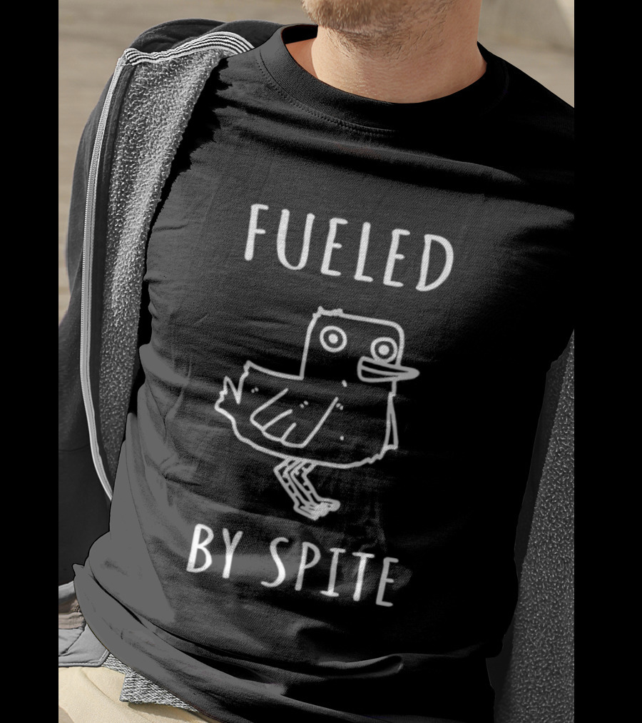 Fueled By Spite Bird Shape Childlike Drawing T-Shirt