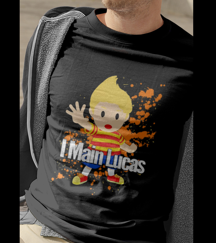 I Main Lucas Cartoon Character Orange Paint Splash T-Shirt