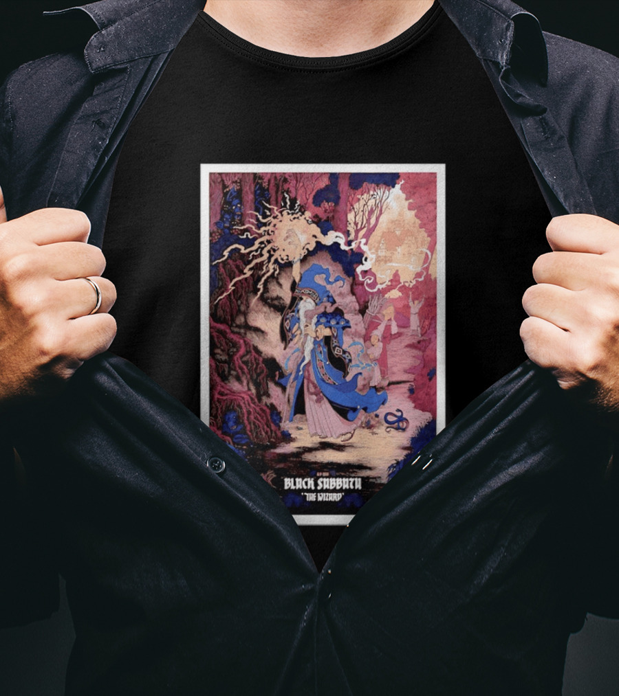 Black Sabbath The Wizard Gandalf From The Lord Of The Rings Fantasy Scene T-Shirt