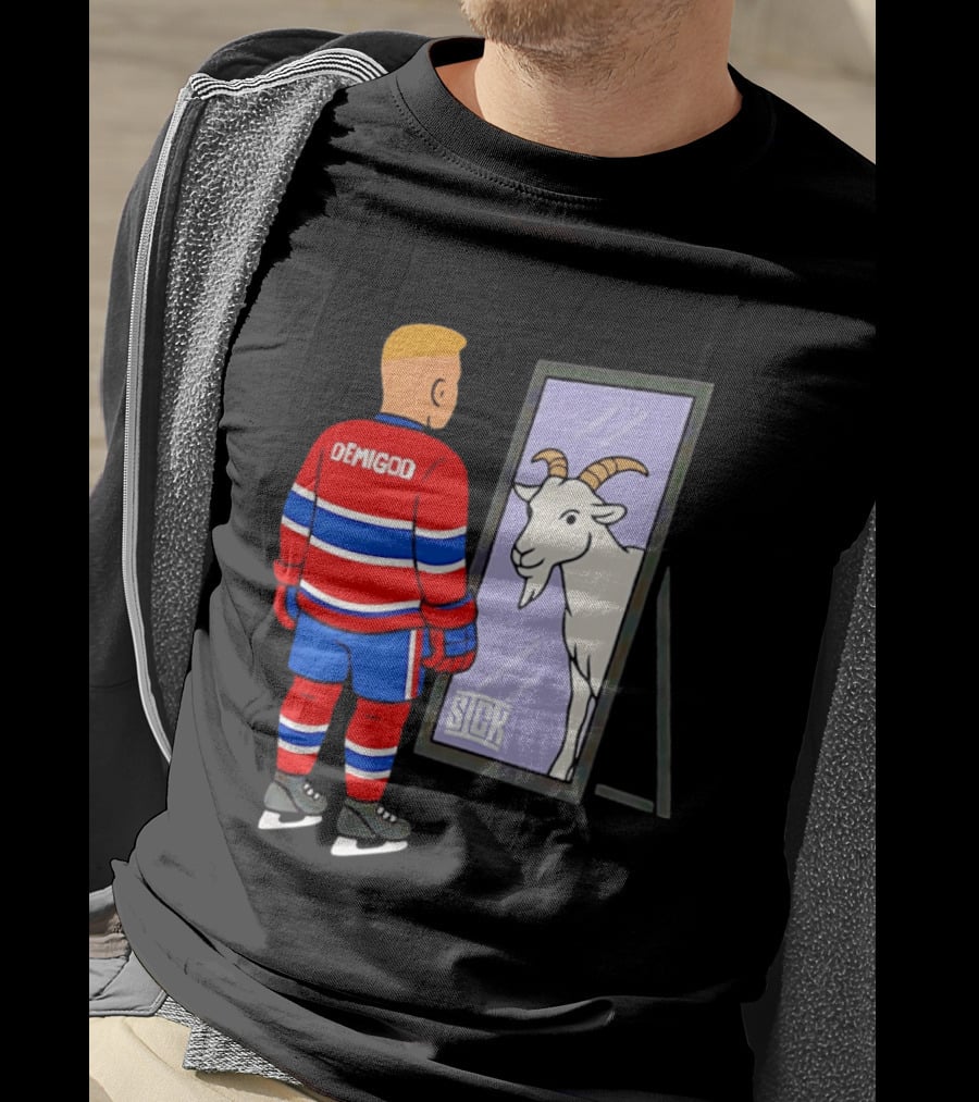 Ivan Demidov Montreal Canadiens Demigod Goat Mirror Reflection T-Shirt