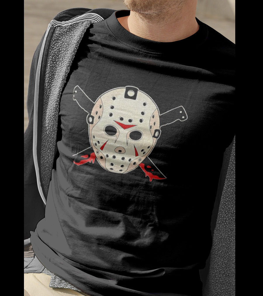 Jason Voorhees Mask Machete Horror Friday The 13th T-Shirt