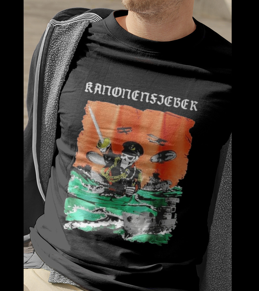 Kanonenfieber Soldatenschicksale 2026 Tour Naval Warfare Skeleton Captain Swords And Battleships T-Shirt