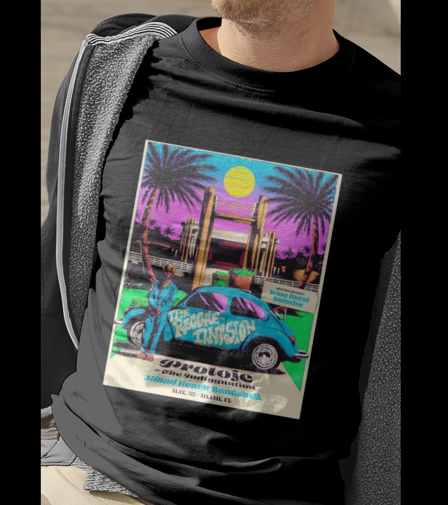 Protoje And The Indiggnation The Reggae Invasion Miami Beach Bandshell May 2 2026 Jesse Royal Dubwise T-Shirt
