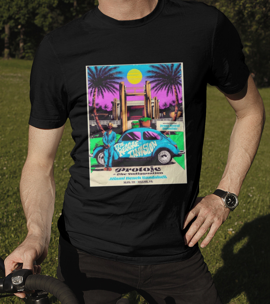 Protoje And The Indiggnation The Reggae Invasion Miami Beach Bandshell May 2 2026 Jesse Royal Dubwise T-Shirt