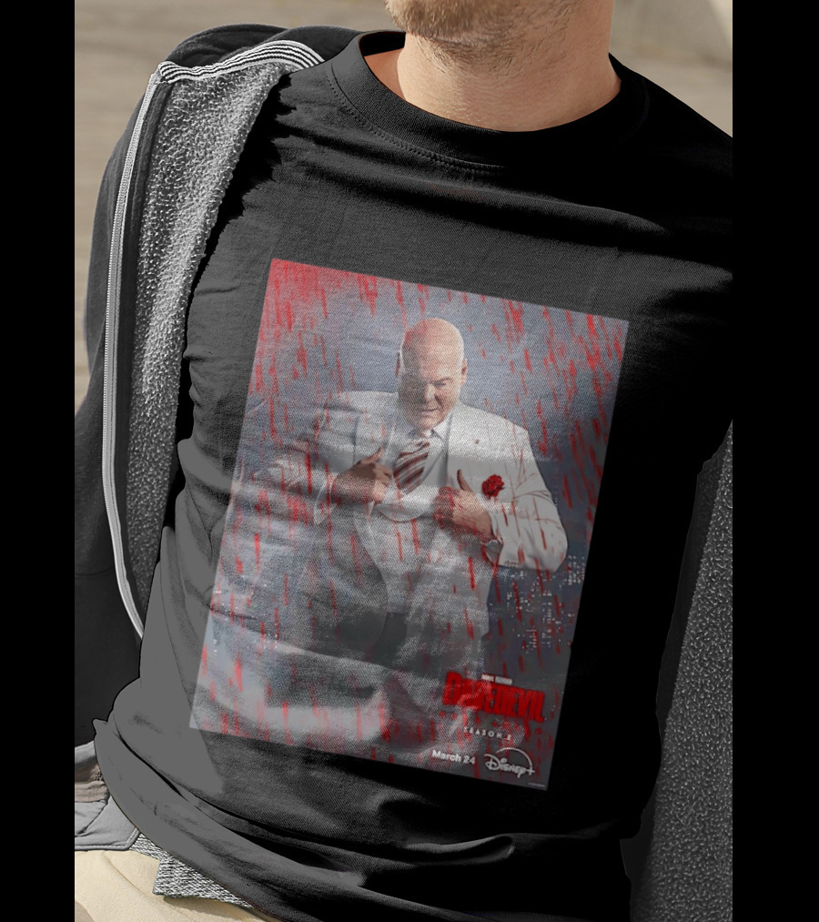 Marvel Studios Daredevil Born Again Season 2 Kingpin March 24 Disney Plus T-Shirt