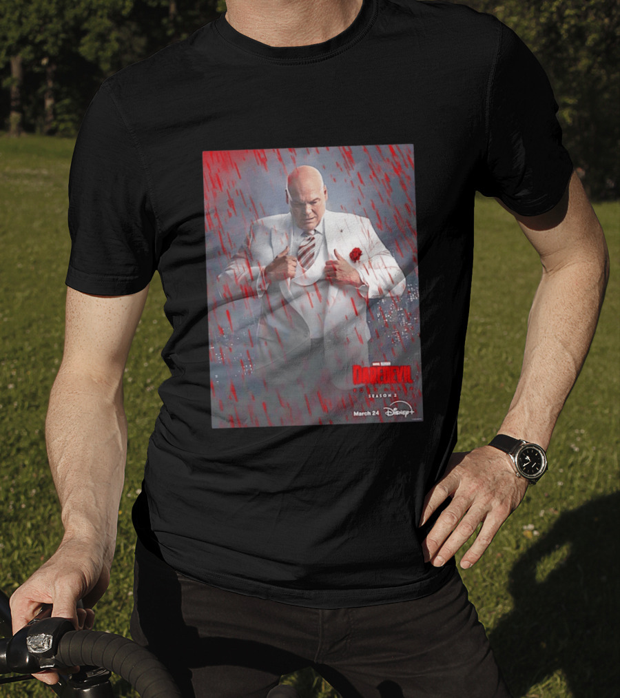 Marvel Studios Daredevil Born Again Season 2 Kingpin March 24 Disney Plus T-Shirt