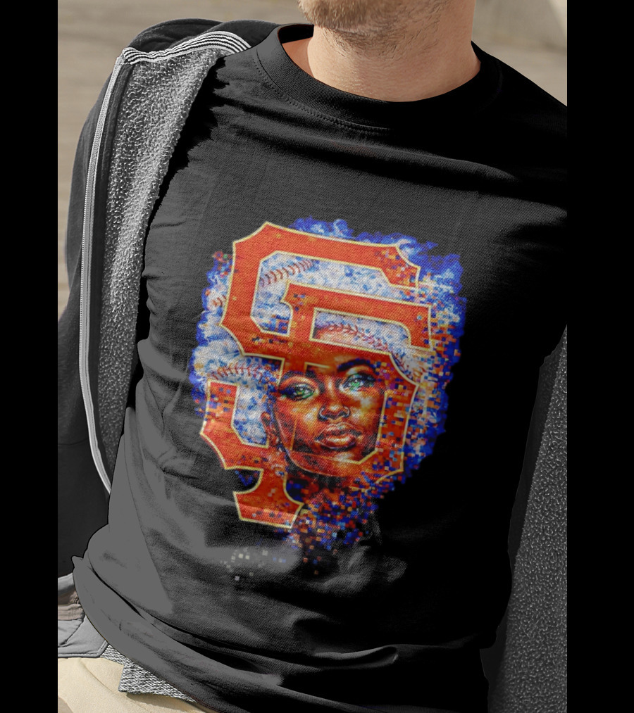 San Francisco Giants Black Heritage Night 2026 Baseball SF Logo Afro T-Shirt