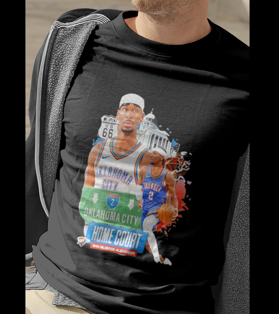 Oklahoma City Thunder Home Court Shai Gilgeous Alexander Route 66 T-Shirt