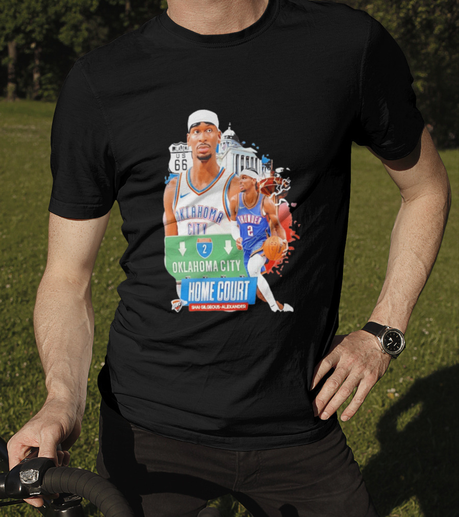 Oklahoma City Thunder Home Court Shai Gilgeous Alexander Route 66 T-Shirt