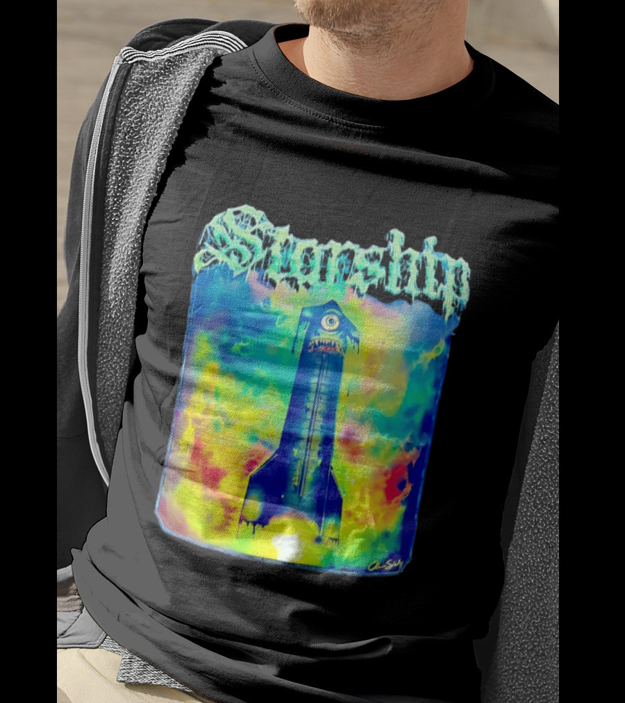 Starship Colorful Cyclops Monster Rocket Explosion T-Shirt