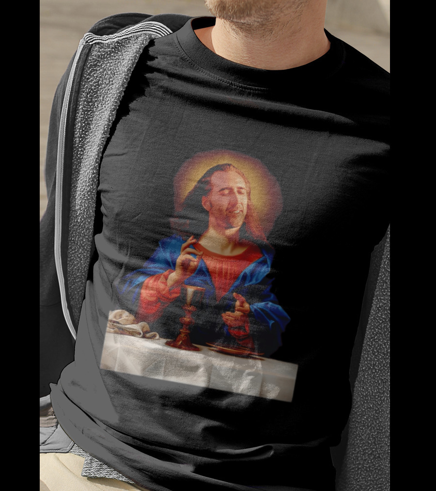 Nic Cage Jesus Iconic Meme Mashup T-Shirt