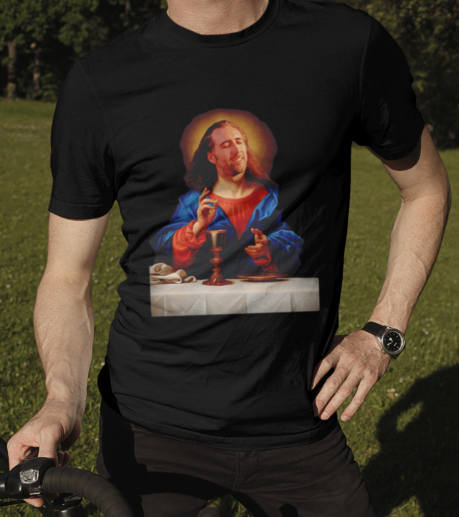 Nic Cage Jesus Iconic Meme Mashup T-Shirt