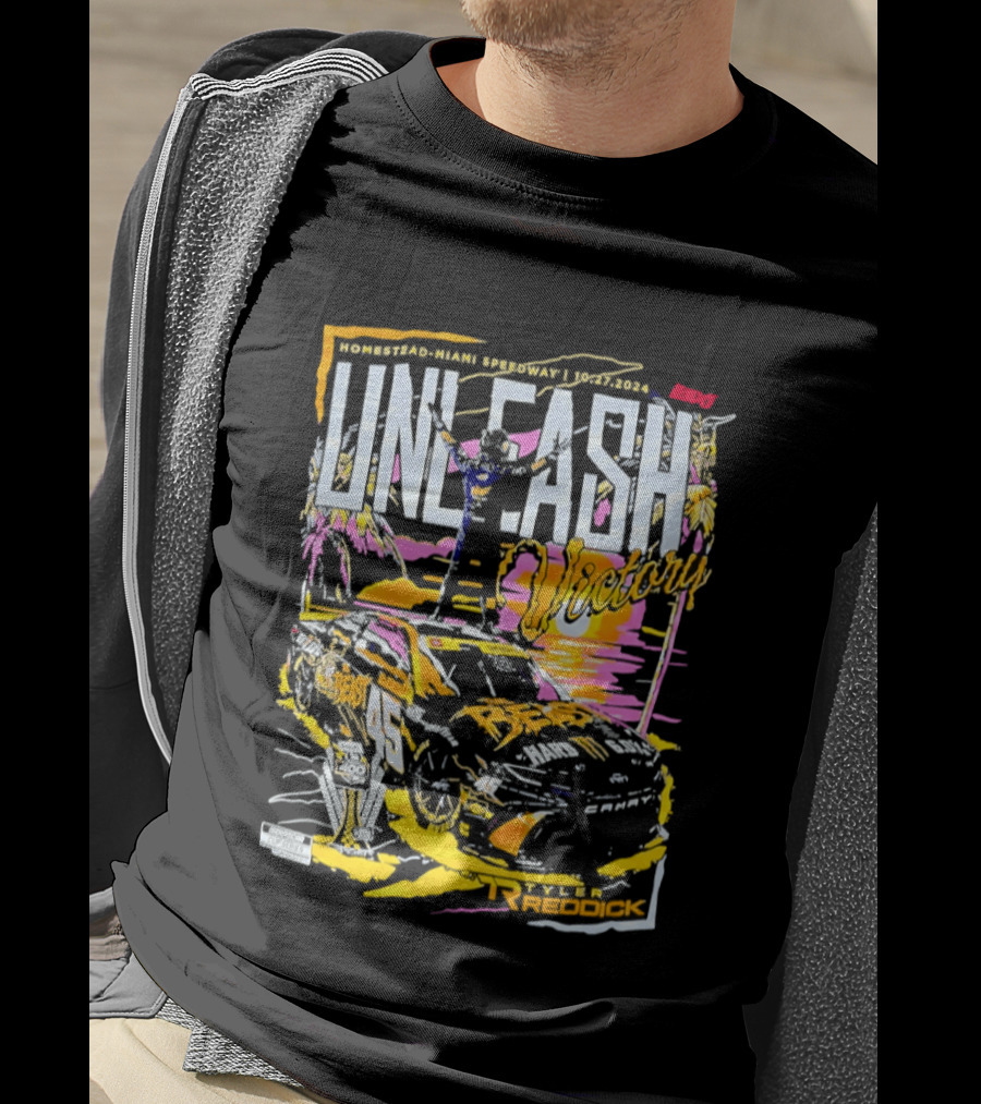 23XI Racing Unleash Tyler Reddick 2024 Straight Talk Wireless 400 Homestead Miami Speedway 10 22 T-Shirt
