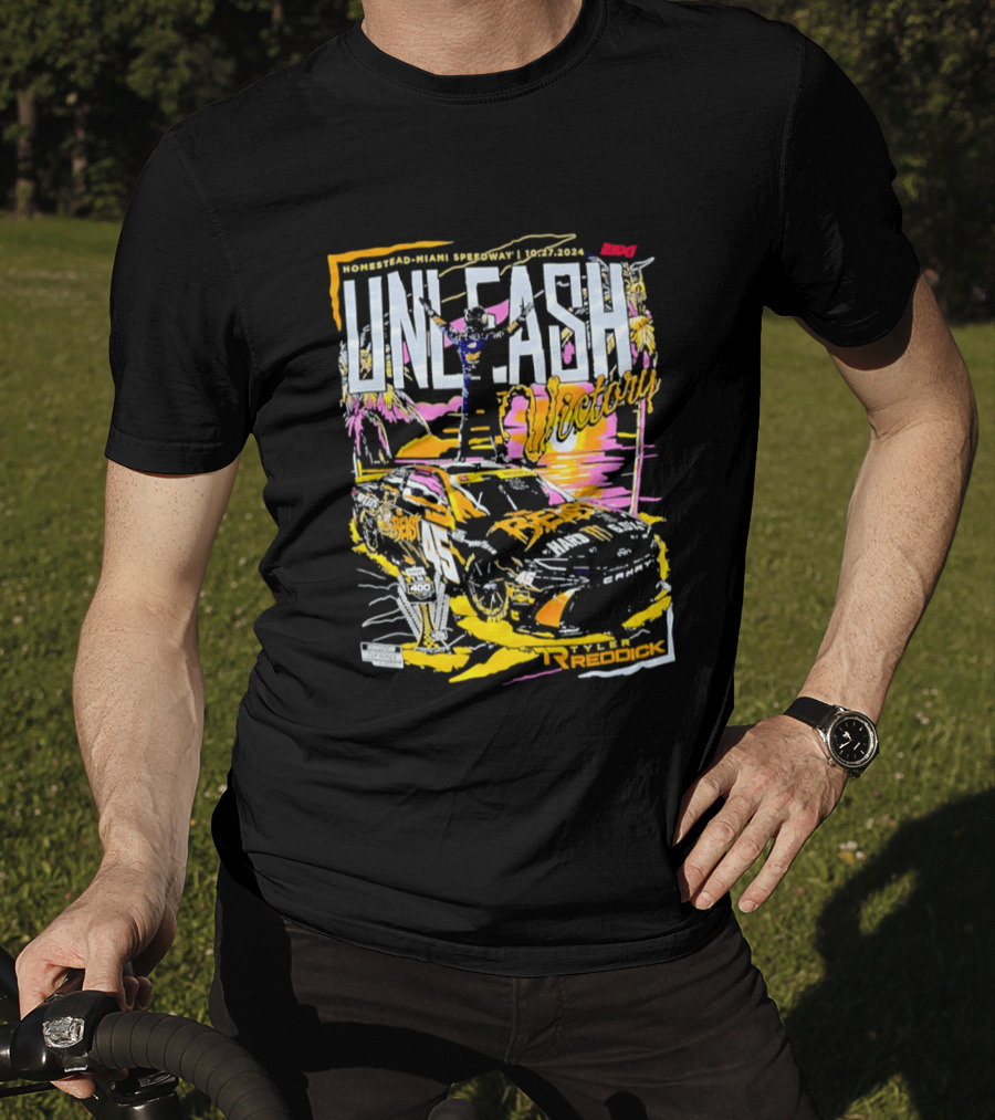 23XI Racing Unleash Tyler Reddick 2024 Straight Talk Wireless 400 Homestead Miami Speedway 10 22 T-Shirt
