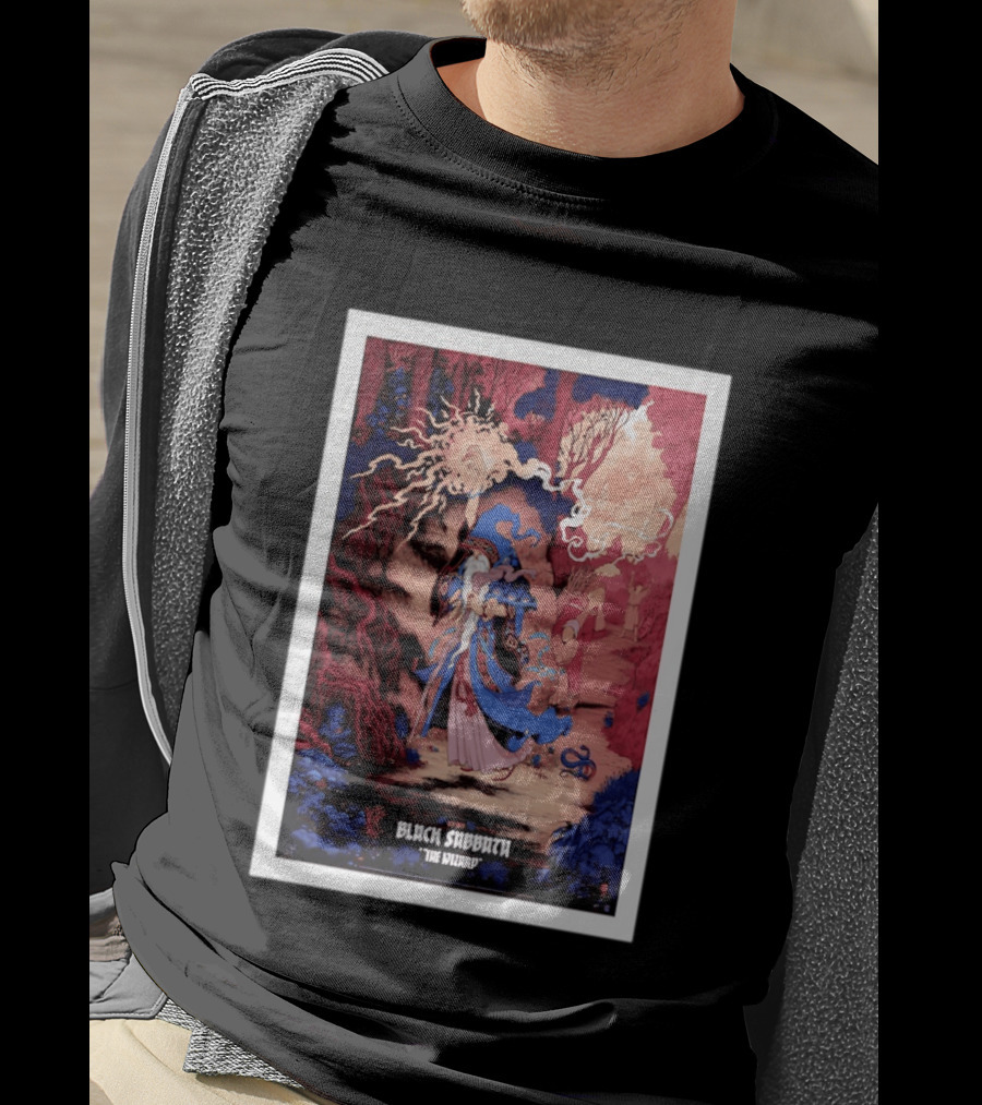 Black Sabbath The Wizard Rainbow Foil Edition Fantasy Scene T-Shirt
