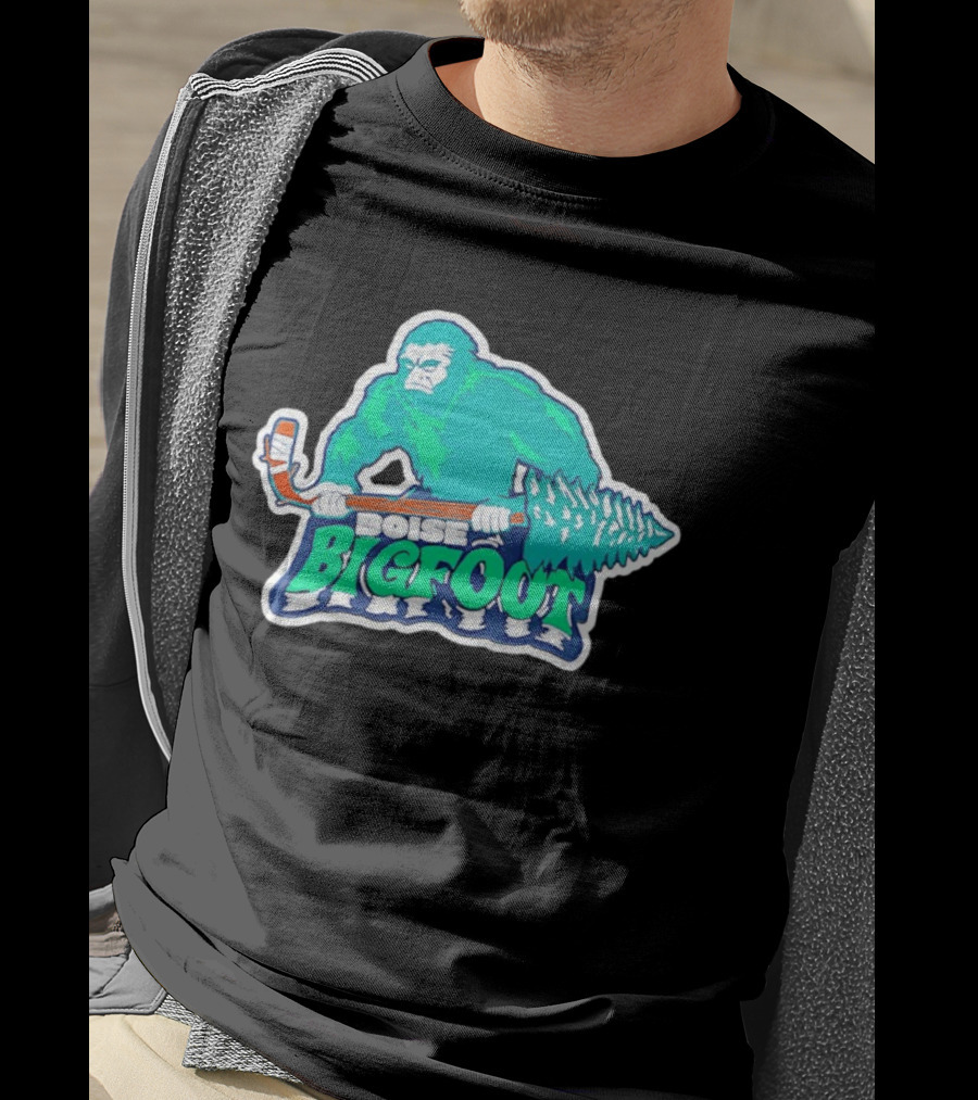 Boise Bigfoot Ice Hockey Team Sasquatch Hockey Stick T-Shirt
