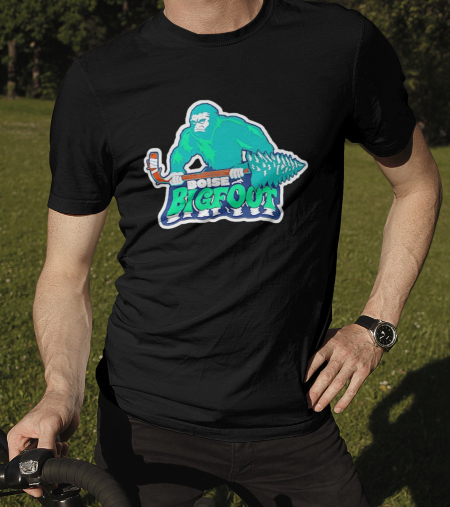 Boise Bigfoot Ice Hockey Team Sasquatch Hockey Stick T-Shirt
