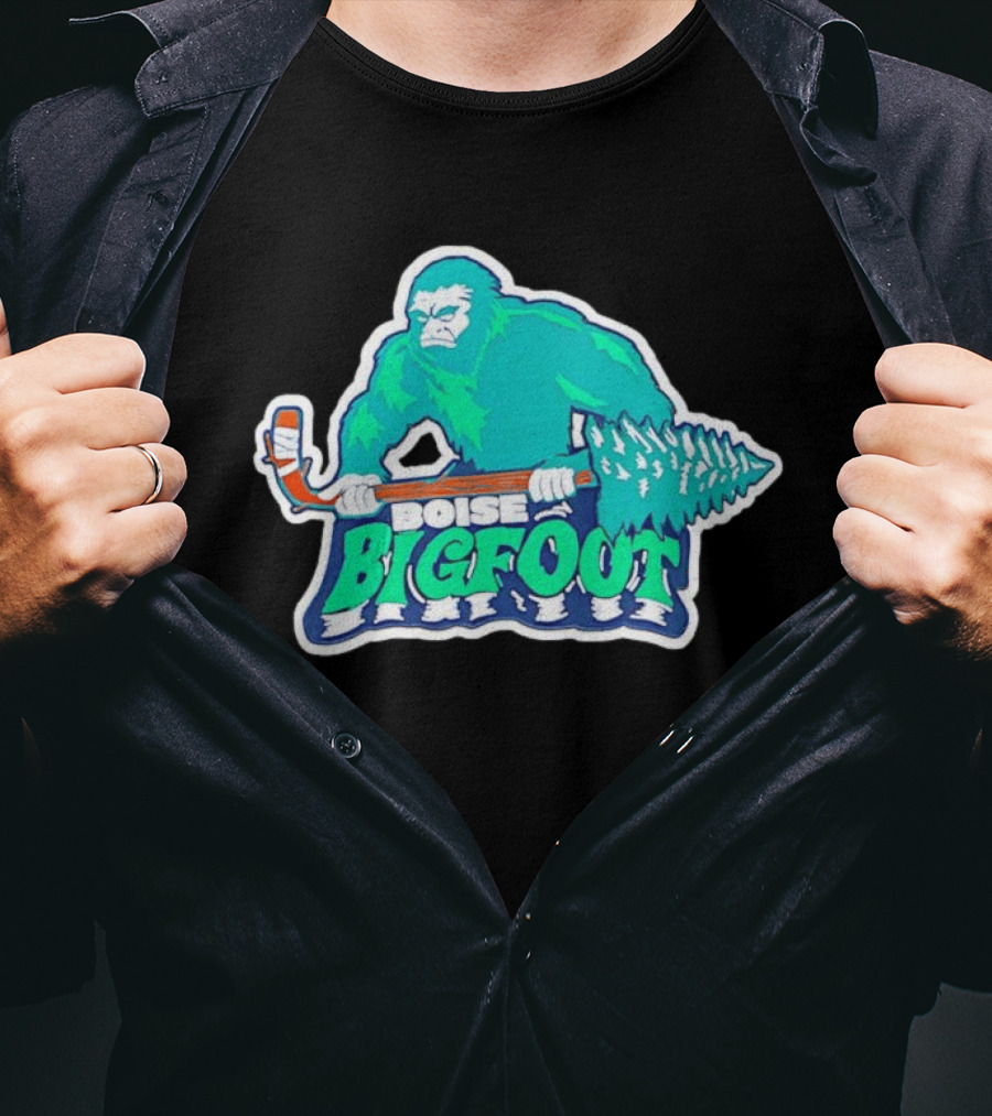 Boise Bigfoot Ice Hockey Team Sasquatch Hockey Stick T-Shirt