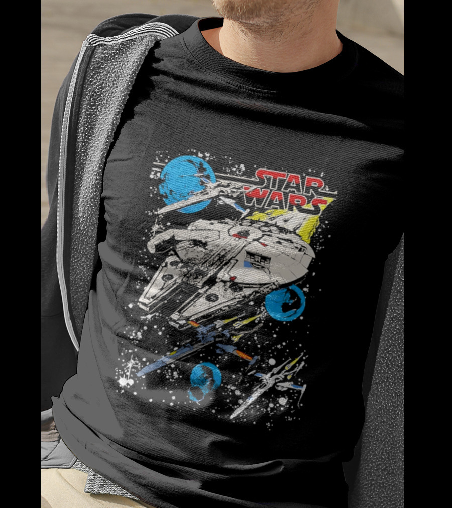Star Wars Millennium Falcon Vintage Space Battle T-Shirt