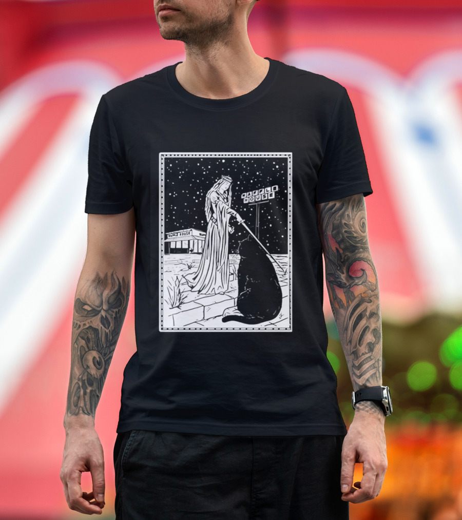 Medieval Cat Tarot Waffle House The Hermit T-Shirt
