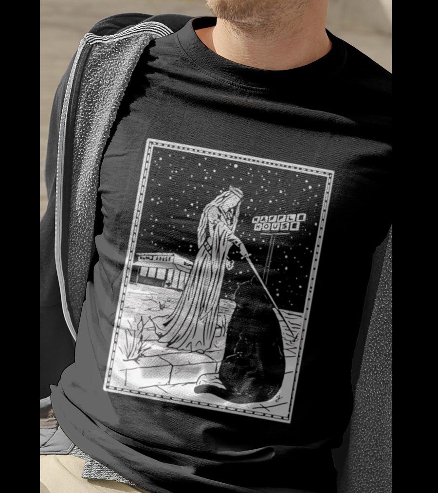 Medieval Cat Tarot Waffle House The Hermit T-Shirt