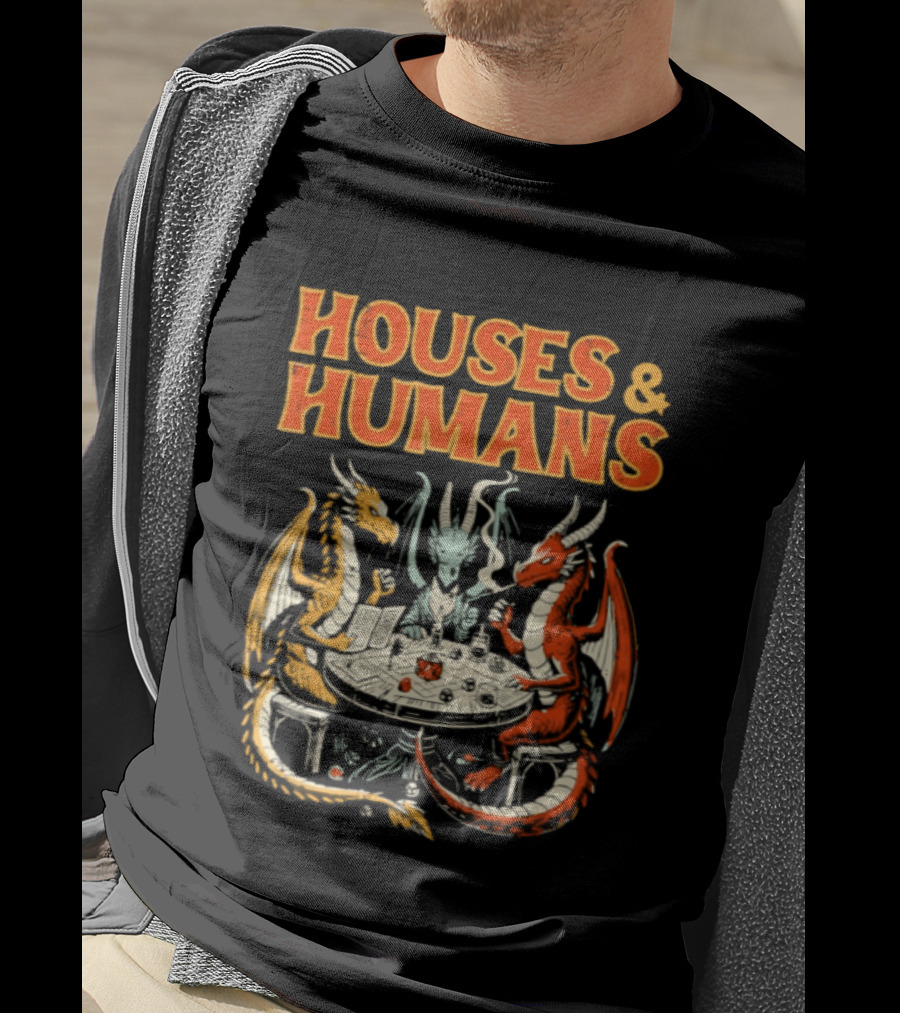 Houses Humans Dragons Trio Game Table T-Shirt