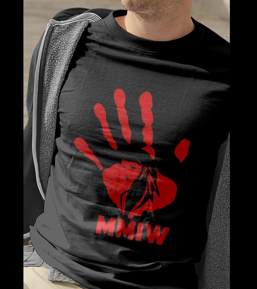MMIW Red Handprint Symbol For Missing Murdered Indigenous Women Awareness T-Shirt