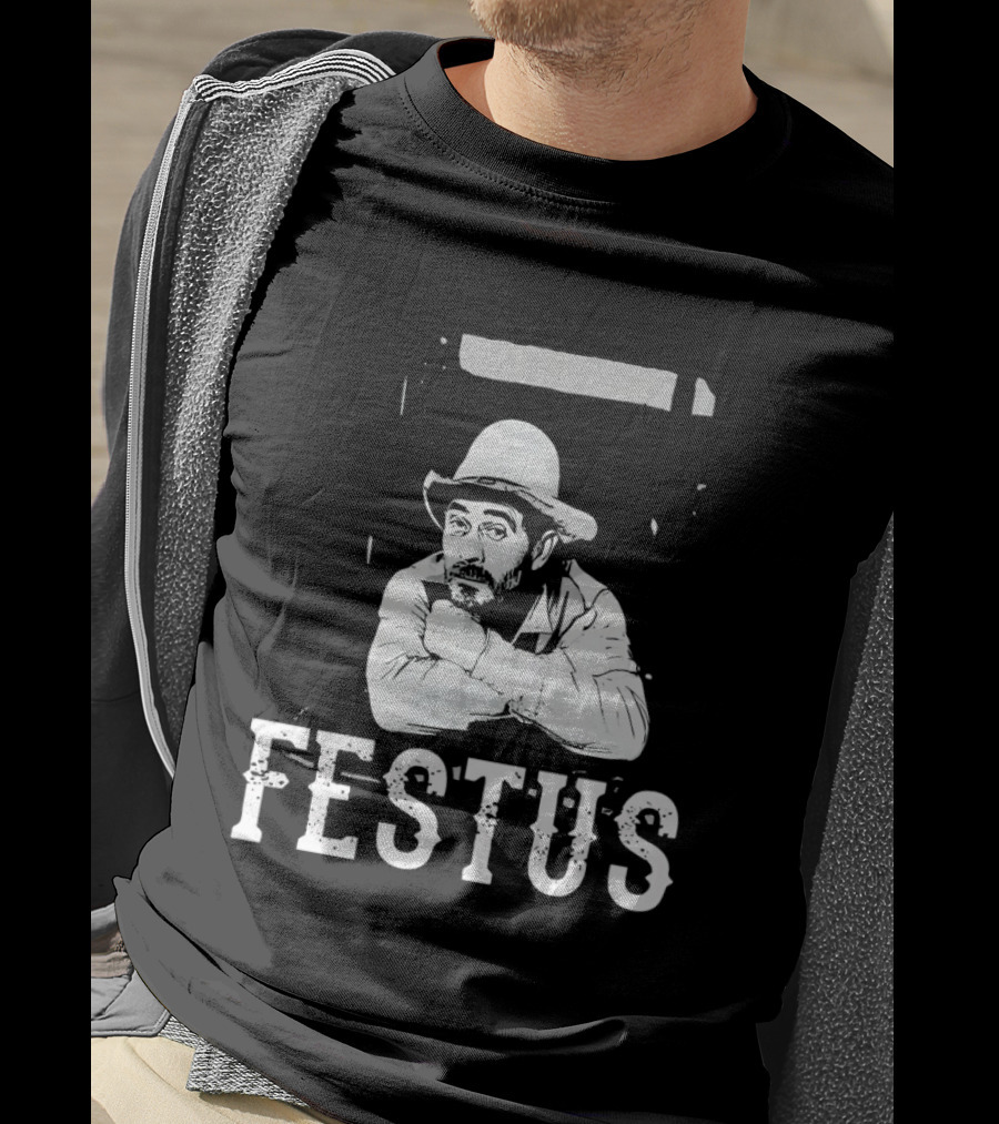 Festus Gunsmoke Character Iconic Cowboy T-Shirt