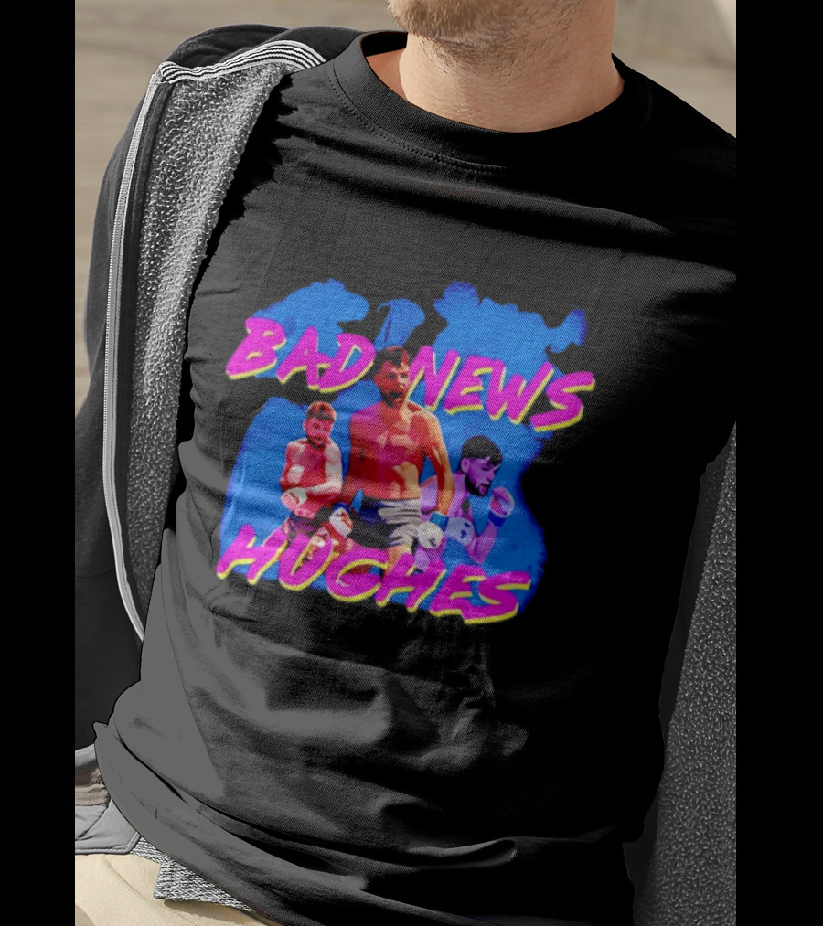 Bad News Hughes Boxing Fighter Action Trio T-Shirt