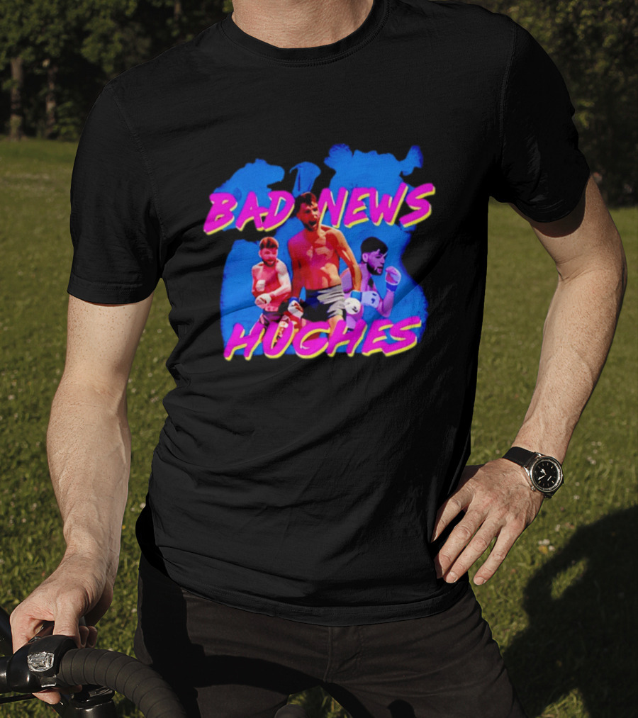 Bad News Hughes Boxing Fighter Action Trio T-Shirt