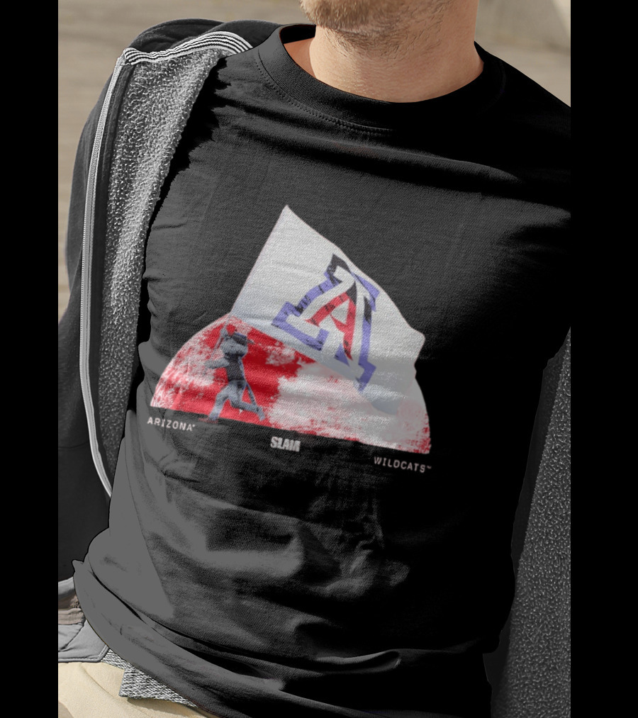 Arizona Wildcats Flag On The Moon SLAM Magazine T-Shirt
