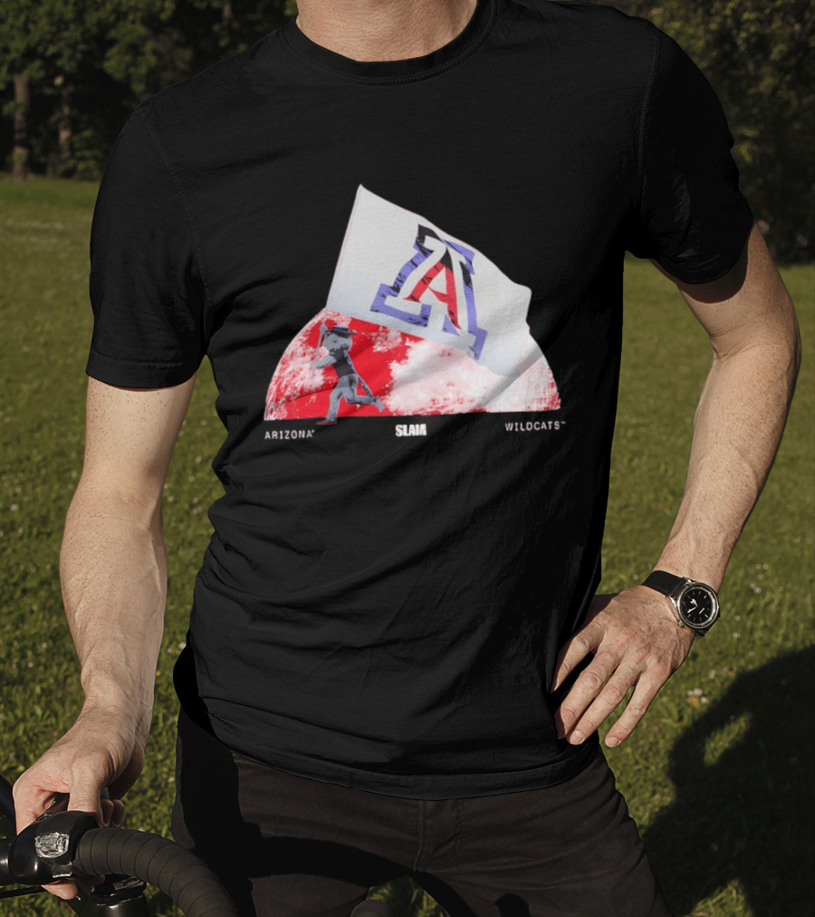 Arizona Wildcats Flag On The Moon SLAM Magazine T-Shirt