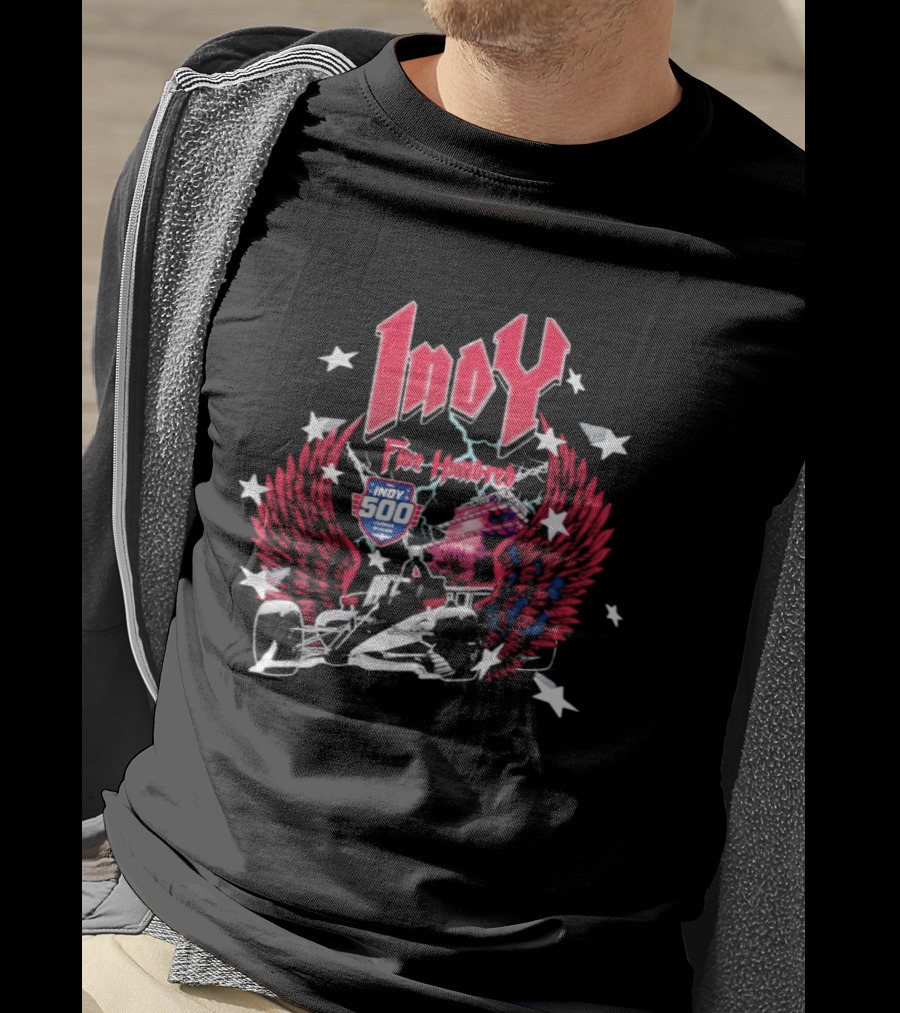 Indy 500 Indianapolis Motor Speedway Racing Wings Stars T-Shirt