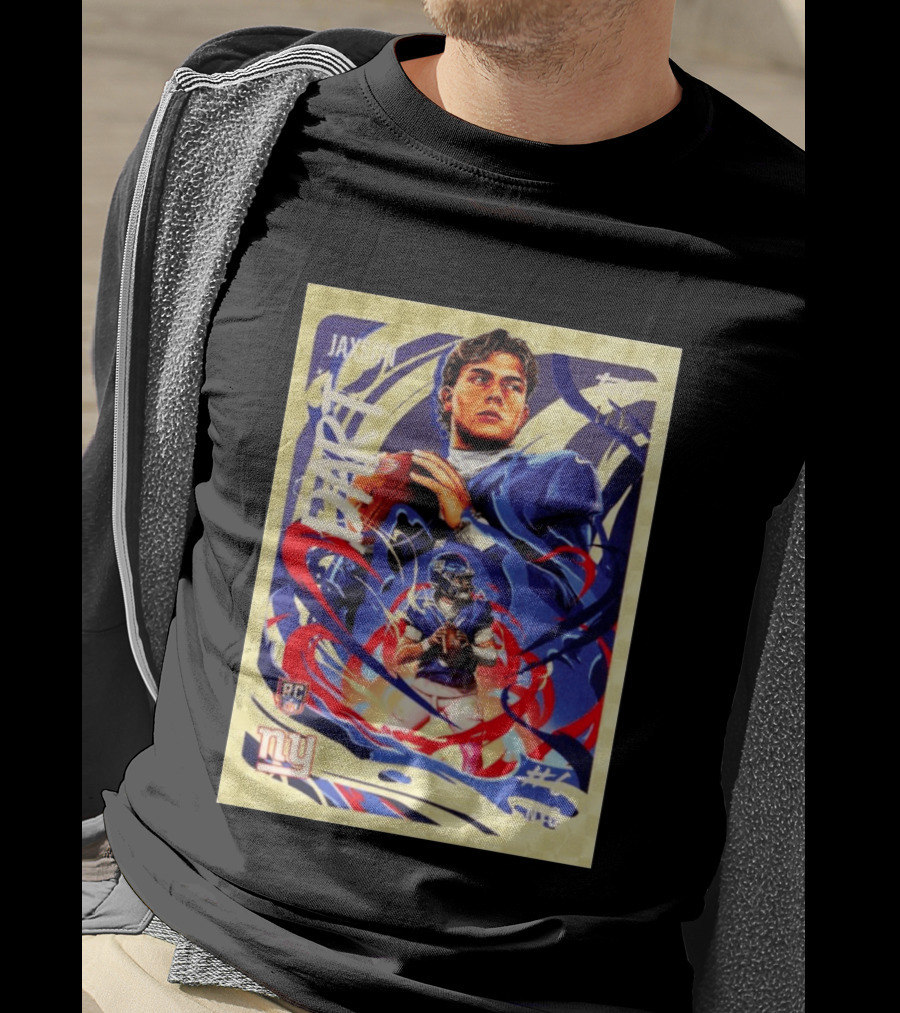 Jaxson Darts RC Ultra Violet Superfractor Topps NY Giants NFL Rookie Card T-Shirt