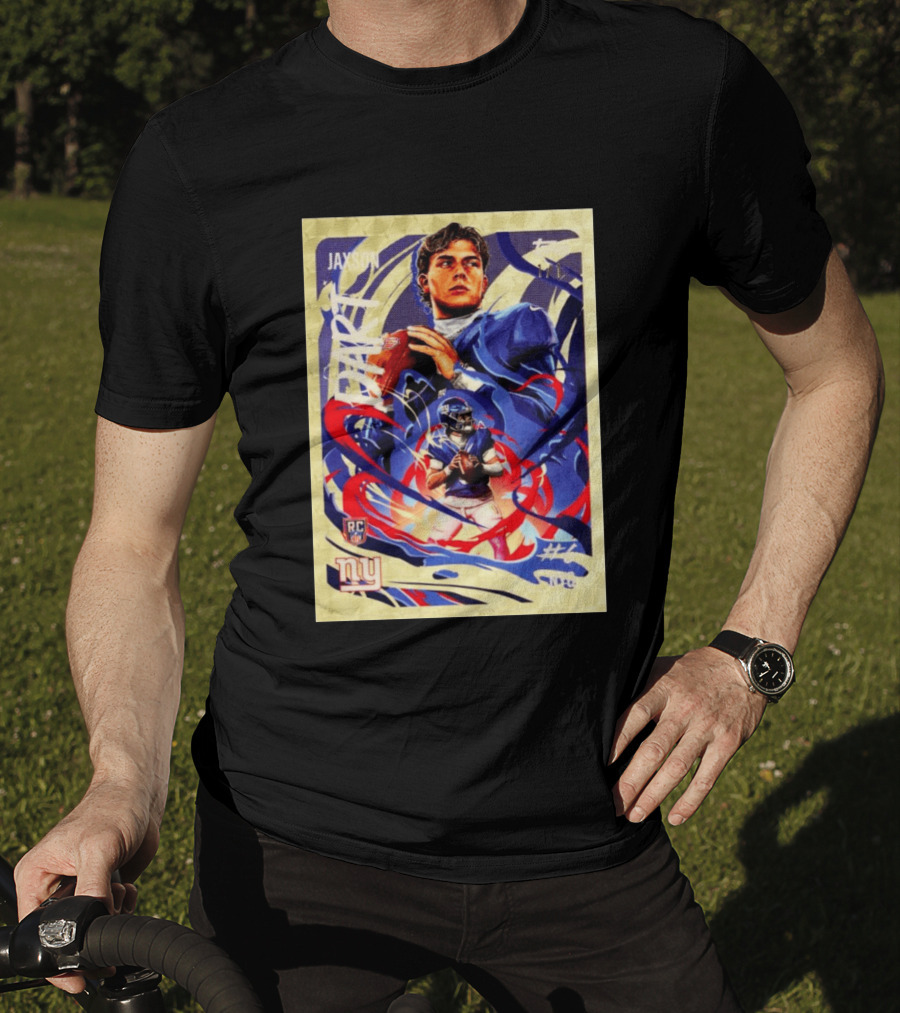 Jaxson Darts RC Ultra Violet Superfractor Topps NY Giants NFL Rookie Card T-Shirt