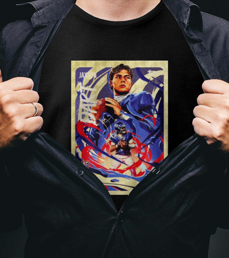 Jaxson Darts RC Ultra Violet Superfractor Topps NY Giants NFL Rookie Card T-Shirt